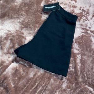 black trouser shorts